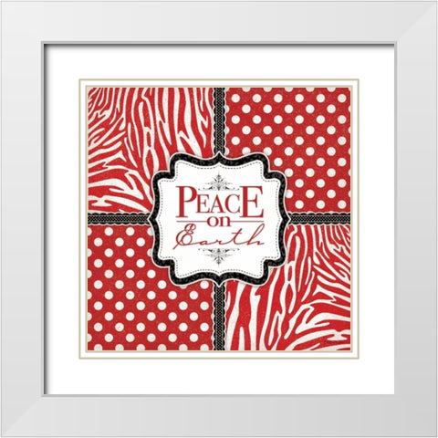 Peace - Animal White White Modern Wood Framed Art Print with Double Matting by Marrott, Stephanie