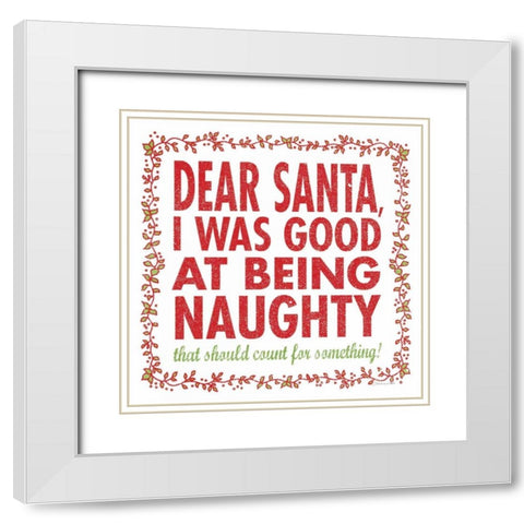 Dear Santa White White Modern Wood Framed Art Print with Double Matting by Marrott, Stephanie