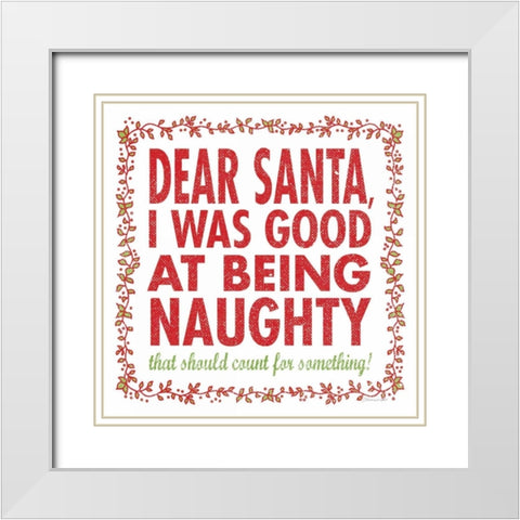 Dear Santa White White Modern Wood Framed Art Print with Double Matting by Marrott, Stephanie