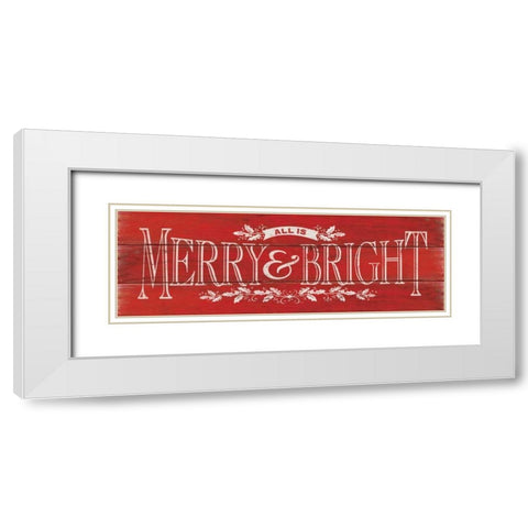 Merry Bright White Modern Wood Framed Art Print with Double Matting by Marrott, Stephanie