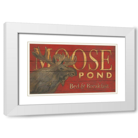 Moose Pond White Modern Wood Framed Art Print with Double Matting by Marrott, Stephanie