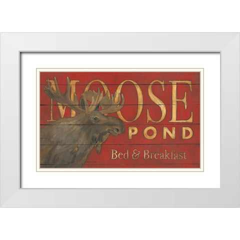 Moose Pond White Modern Wood Framed Art Print with Double Matting by Marrott, Stephanie