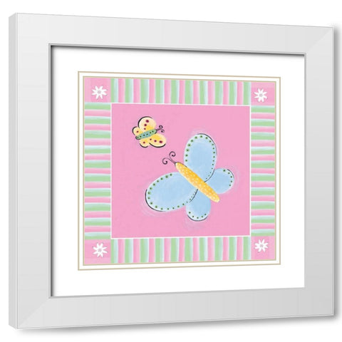 Butterfly I White Modern Wood Framed Art Print with Double Matting by Marrott, Stephanie