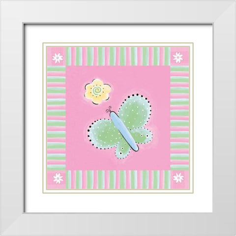 Butterfly III White Modern Wood Framed Art Print with Double Matting by Marrott, Stephanie