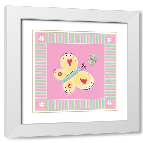 Butterfly IV White Modern Wood Framed Art Print with Double Matting by Marrott, Stephanie
