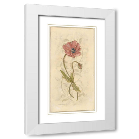 Poppy I White Modern Wood Framed Art Print with Double Matting by Marrott, Stephanie