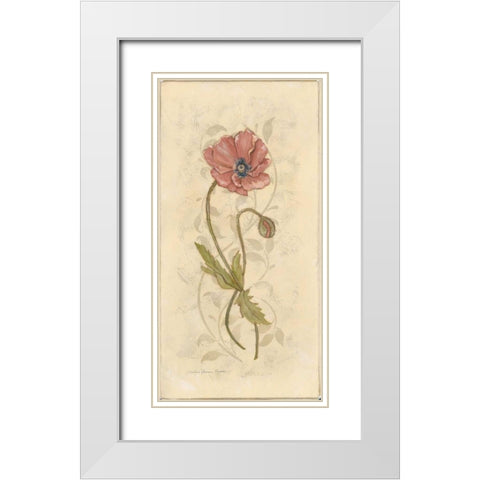 Poppy I White Modern Wood Framed Art Print with Double Matting by Marrott, Stephanie