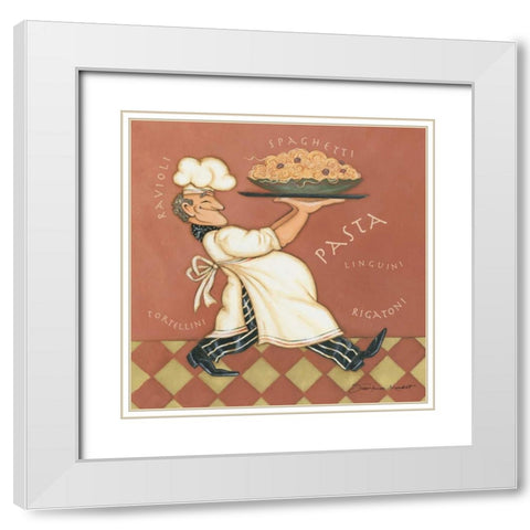 Pasta Chef White Modern Wood Framed Art Print with Double Matting by Marrott, Stephanie