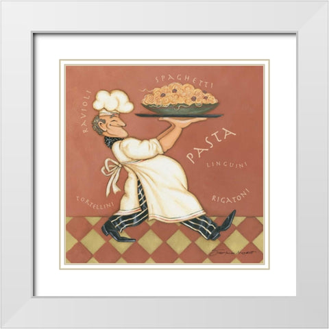 Pasta Chef White Modern Wood Framed Art Print with Double Matting by Marrott, Stephanie