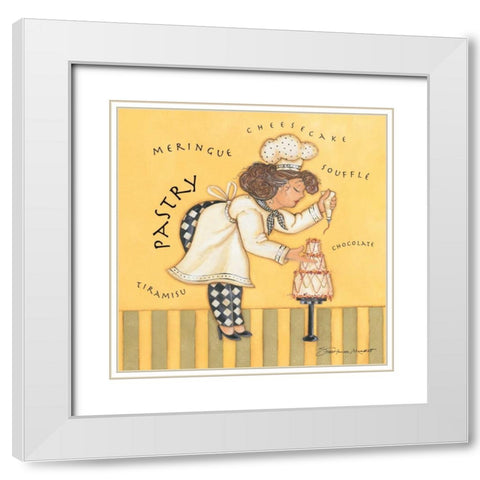 Pastry Chef White Modern Wood Framed Art Print with Double Matting by Marrott, Stephanie
