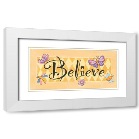 Believe White Modern Wood Framed Art Print with Double Matting by Marrott, Stephanie