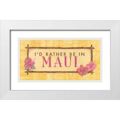 Maui White Modern Wood Framed Art Print with Double Matting by Marrott, Stephanie