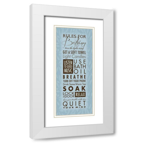 Rules For Bathing White Modern Wood Framed Art Print with Double Matting by Marrott, Stephanie