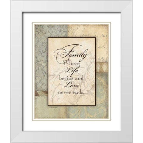 Family White Modern Wood Framed Art Print with Double Matting by Marrott, Stephanie