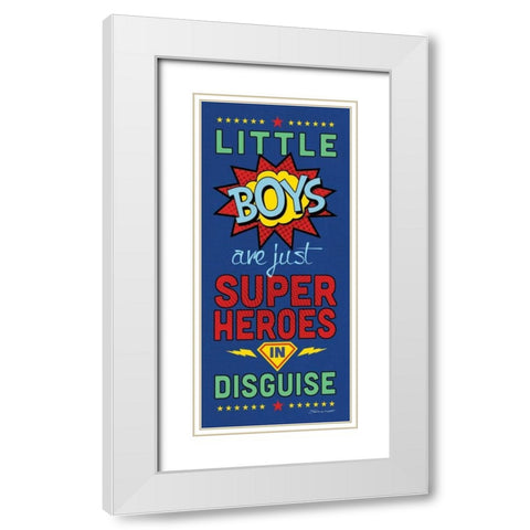 Boys Are Just White Modern Wood Framed Art Print with Double Matting by Marrott, Stephanie