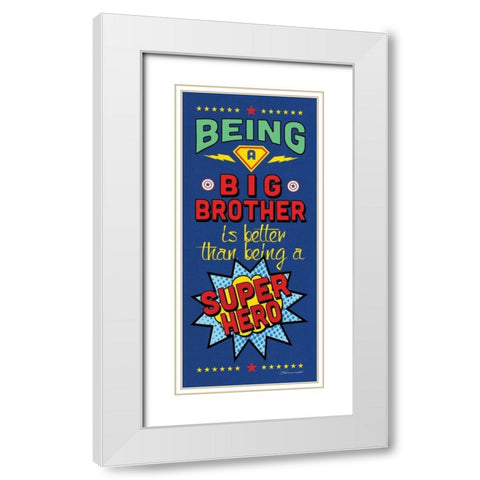 Big Brother White Modern Wood Framed Art Print with Double Matting by Marrott, Stephanie