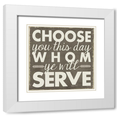 Choose You White Modern Wood Framed Art Print with Double Matting by Marrott, Stephanie