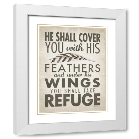 Take Refuge White Modern Wood Framed Art Print with Double Matting by Marrott, Stephanie