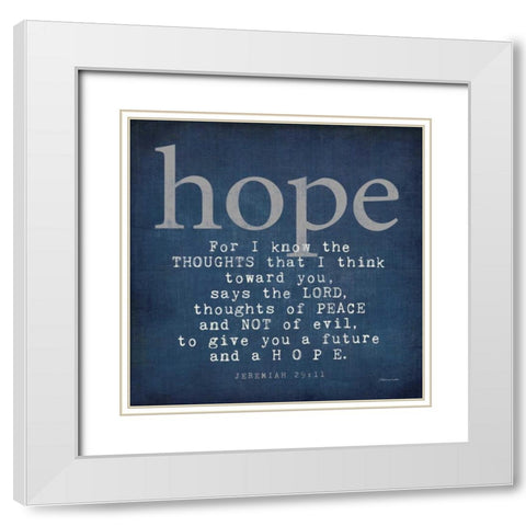 Hope White Modern Wood Framed Art Print with Double Matting by Marrott, Stephanie