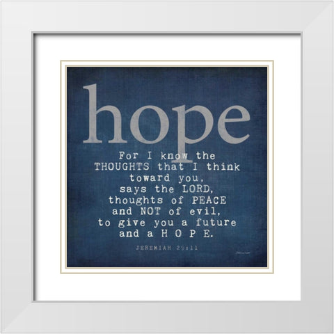 Hope White Modern Wood Framed Art Print with Double Matting by Marrott, Stephanie