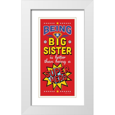 Big Sister White Modern Wood Framed Art Print with Double Matting by Marrott, Stephanie