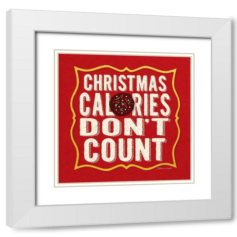 Christmas Calories White Modern Wood Framed Art Print with Double Matting by Marrott, Stephanie