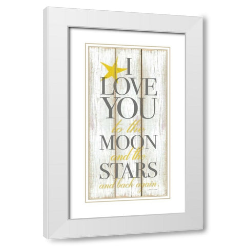The Moon White Modern Wood Framed Art Print with Double Matting by Marrott, Stephanie