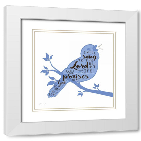 Sing White Modern Wood Framed Art Print with Double Matting by Marrott, Stephanie