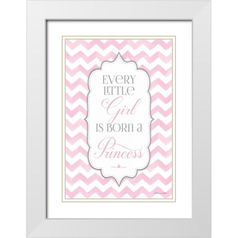 A Princess White Modern Wood Framed Art Print with Double Matting by Marrott, Stephanie