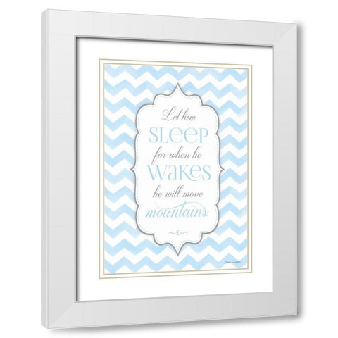 Let Him Sleep White Modern Wood Framed Art Print with Double Matting by Marrott, Stephanie
