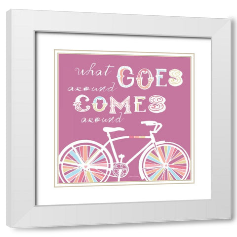 Comes Around White Modern Wood Framed Art Print with Double Matting by Marrott, Stephanie