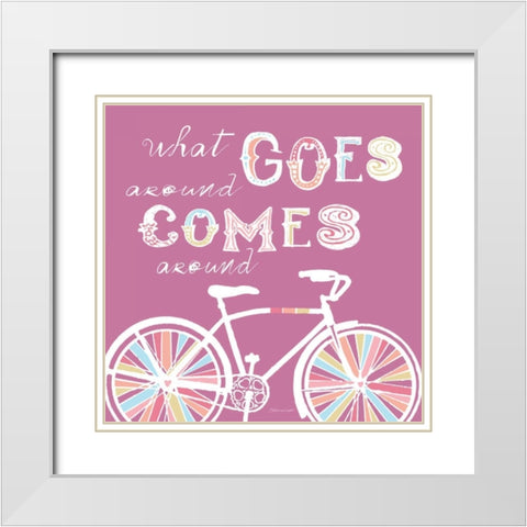 Comes Around White Modern Wood Framed Art Print with Double Matting by Marrott, Stephanie