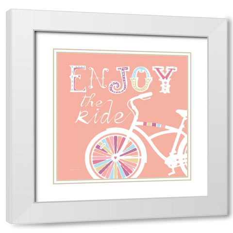 Enjoy The Ride White Modern Wood Framed Art Print with Double Matting by Marrott, Stephanie