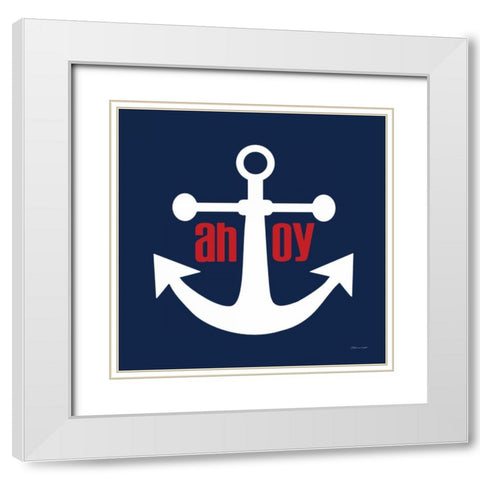 Ahoy! White Modern Wood Framed Art Print with Double Matting by Marrott, Stephanie