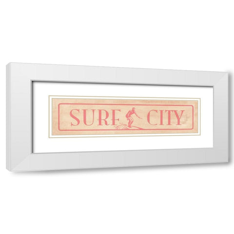 Surf City White Modern Wood Framed Art Print with Double Matting by Marrott, Stephanie
