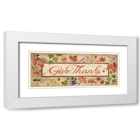 Give Thanks White Modern Wood Framed Art Print with Double Matting by Marrott, Stephanie