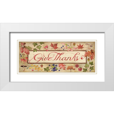 Give Thanks White Modern Wood Framed Art Print with Double Matting by Marrott, Stephanie