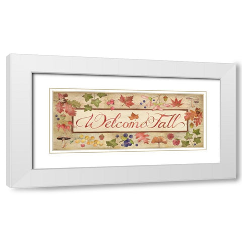 Welcome Fall White Modern Wood Framed Art Print with Double Matting by Marrott, Stephanie