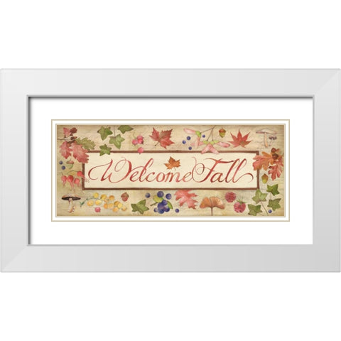 Welcome Fall White Modern Wood Framed Art Print with Double Matting by Marrott, Stephanie