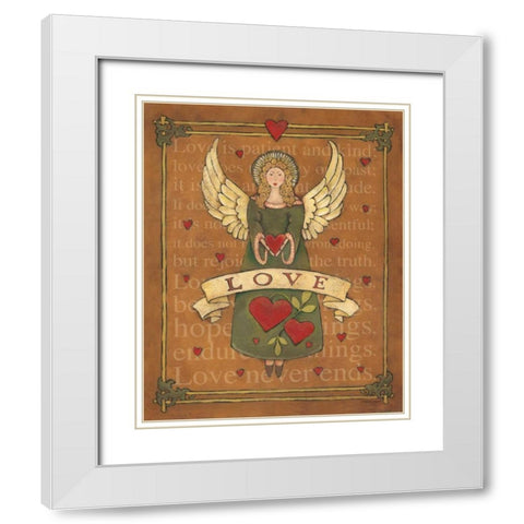 Angel Love White Modern Wood Framed Art Print with Double Matting by Marrott, Stephanie