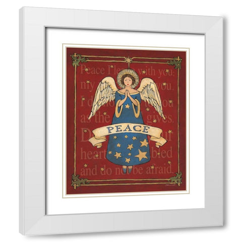 Peace Angel White Modern Wood Framed Art Print with Double Matting by Marrott, Stephanie