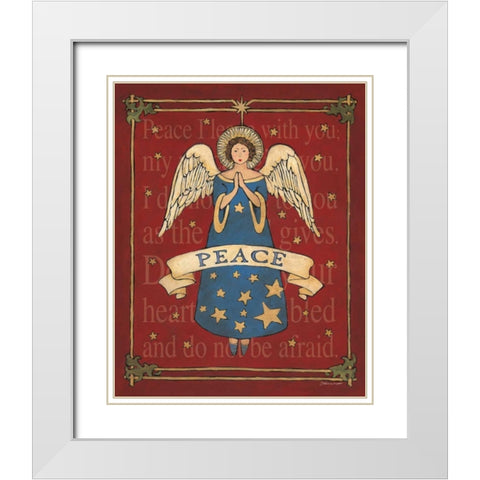 Peace Angel White Modern Wood Framed Art Print with Double Matting by Marrott, Stephanie