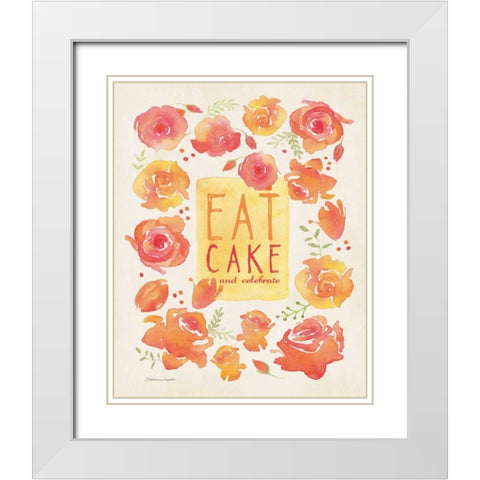 Eat Cake White Modern Wood Framed Art Print with Double Matting by Marrott, Stephanie