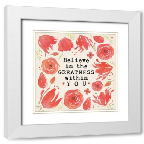 Greatness White Modern Wood Framed Art Print with Double Matting by Marrott, Stephanie