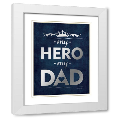 My Hero Silver White Modern Wood Framed Art Print with Double Matting by Marrott, Stephanie