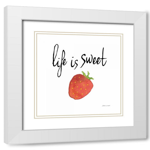 Sweet White Modern Wood Framed Art Print with Double Matting by Marrott, Stephanie