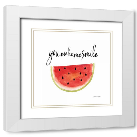 Smile White Modern Wood Framed Art Print with Double Matting by Marrott, Stephanie