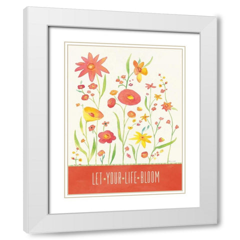Bloom Garden White Modern Wood Framed Art Print with Double Matting by Marrott, Stephanie