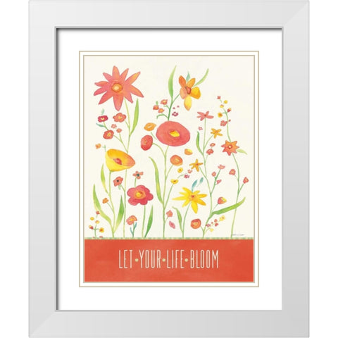 Bloom Garden White Modern Wood Framed Art Print with Double Matting by Marrott, Stephanie