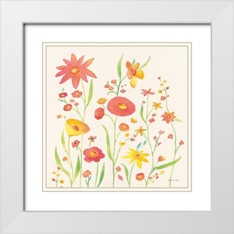 Sunshine Garden II White Modern Wood Framed Art Print with Double Matting by Marrott, Stephanie